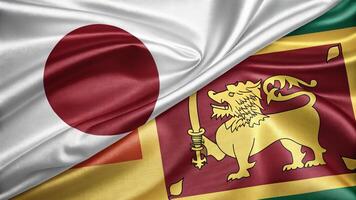 Japanese and Sri Lankan Flags Overlapping in a Symbolic Display of Unity photo