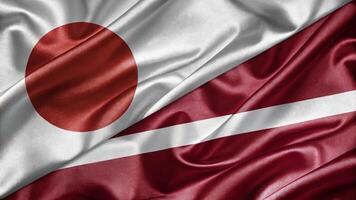 Silky Texture Featuring Japan and Latvia National Flags in a Unique Design photo