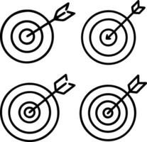 Bullseye Target Icons Set With Dart Arrow Clipart Illustration On Isolated White Background vector