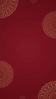 Simple Elegant Mandala Patterns Animation with Delicate Gold Detailing on a Luxurious Deep Red Vertical Background video