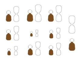 Dorps shape keychain key FOB Dieline Template vector