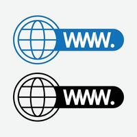 WWW web icon. Internet Globe Icon Set. Website URL Symbol Collection. Browser WWW Icon Set. vector