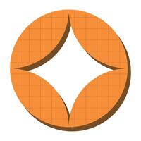 Retro Geometric Shape With Grid Texture Element Design vector