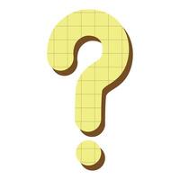 Retro Geometric Question Mark Shape With Grid Texture vector