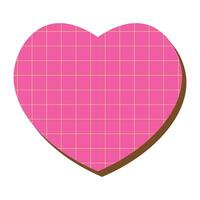 Retro Geometric Heart Shape With Grid Texture vector