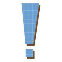 Retro Geometric Exclamation Mark Shape With Grid Texture vector
