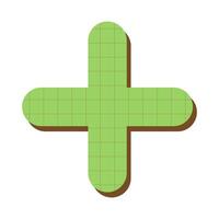 Retro Geometric Plus Shape With Grid Texture vector