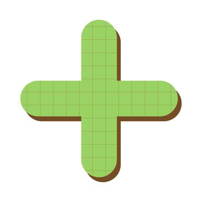 Retro Geometric Plus Shape With Grid Texture