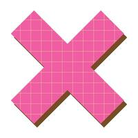 Retro Geometric Cross Sign Shape With Grid Texture vector
