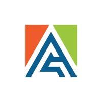 Square G A Letter Triangle Logo Template Illustration Design. EPS 10. vector
