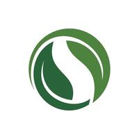 Abstract Green Leaf Circle Logo Template Illustration Design. EPS 10. vector