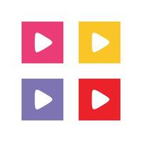 Colorful Set Play Button App Icon Logo Template Illustration Design. EPS 10. vector