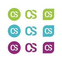 Set C S Initial Logo Template Illustration Design. EPS 10. vector