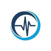 Pulse Cardiogram ECG in Circle Medicare Logo Template Illustration Design. EPS 10. vector