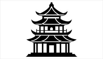 Chinese Traditional Pagoda Architecture Design vector