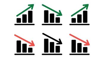 Growth chart with colored arrows, financial data analysis, illustration vector