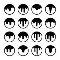Dripping Paint Black and White Drip Design Icon vector