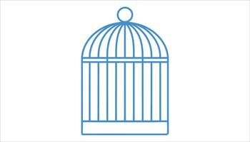 Blue Birdcage Icon Minimalist Design for Wildlife and Pet Graphics vector