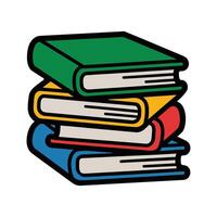 Illustration of Books with Bookmarks in Bright Colors Knowledge and Learning vector
