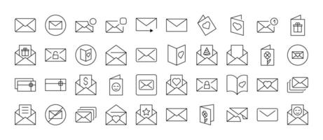 Envelope, Mail, Post Modern Outline Style Icons for Design, Cards, Apps, Social Networks vector