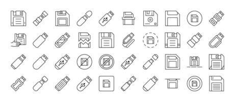 Flash Card Modern Outline Style Icons for Design, Cards, Apps, Social Networks vector