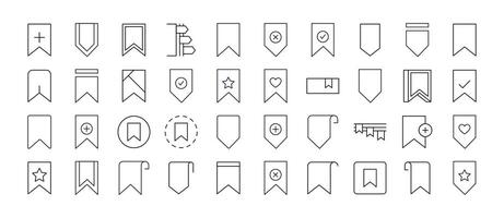 Bookmark Line Icon Bundle. Minimalistic Linear Pictogram for Web and Graphic Design, Apps, Banners, Social Network and Cards vector