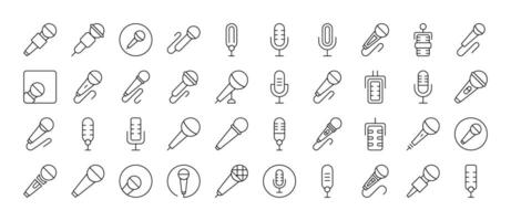Microphone Modern Outline Style Icons for Design, Cards, Apps, Social Networks vector
