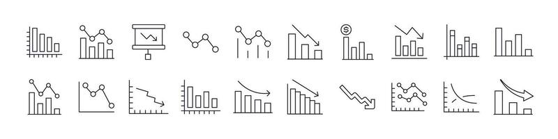 Progress Bar and Growth Diagram Related Icon Set. Editable Stroke. Perfect for Web Sites, Books, Cards, Apps vector