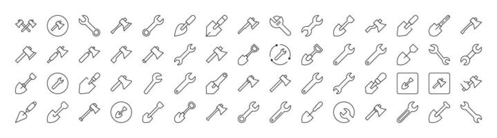 Wall, Floor Plan, Building Line Icon Bundle. Outline Signs for Graphic and Web Design, Apps, Adverts, Various Cards vector