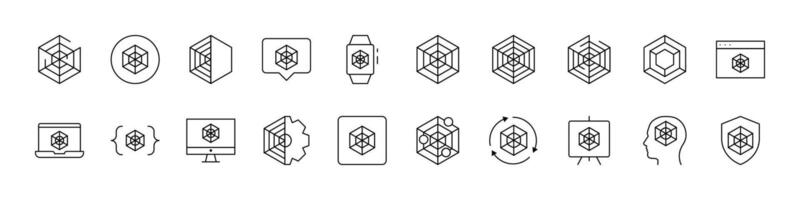 Net Line Icon Collection. Outline Signs for Graphic and Web Design, Apps, Adverts, Various Cards vector