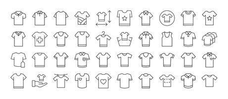 T Shirt Related Line Icons for Web Sites, Books, Cards, Apps. Editable Stroke. Perfect for Web Sites, Books, Cards, Apps vector