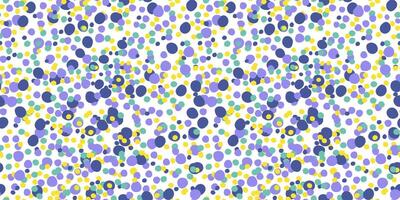Seamless abstract painted dot pattern with pastel blue and yellow circles on a white background for playful aesthetic modern web designs vector