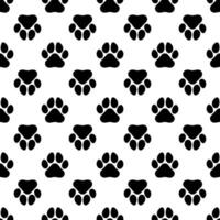 Seamless pattern with dog or cat paw prints, animal footprints vector