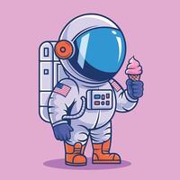 a Astronaut holding a ice cream design vector
