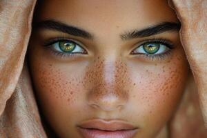 Freckled Face, Emerald Eyes, photo