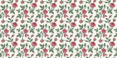 seamless pattern with red rose abstract design vector