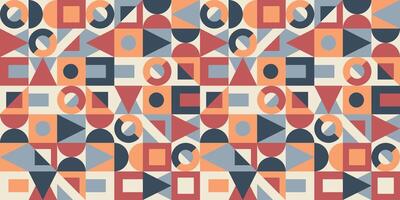 Seamless geometric pattern in retro memphis style. Colorful background vector