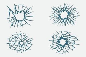 set of glass shatter good for element design, icon, background, sticker, texture, decal, etc vector