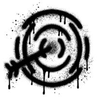 Target and arrow icon in graffiti style for business and concept. vector