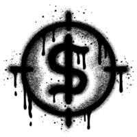 Spray Painted Graffiti Target Dollar Icon Sprayed isolated with a white background. vector