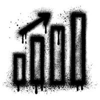 Graffiti Business graphics and charts sprayed with black spray paint vector