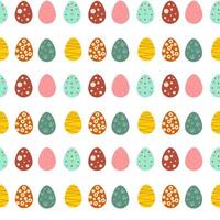 Easter colorful seamless pattern with eggs vector