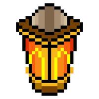 Fanous lantern in pixel art vector