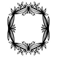 Hand drawn frame with floral ornament vector