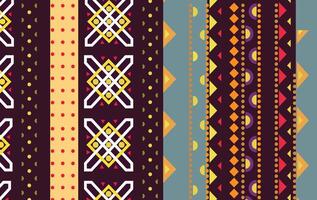 a set of colorful tribal patterns vector