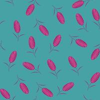 a pattern with pink flowers on a teal background vector