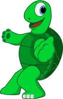 A funny turtle is dancing happily vector