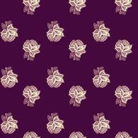 a pattern with flowers on a purple background vector