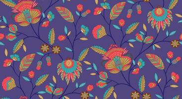 a colorful floral pattern on a purple background vector