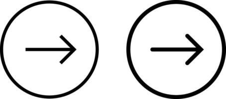 right directional arrow line art, Rounded next arrow or right vector